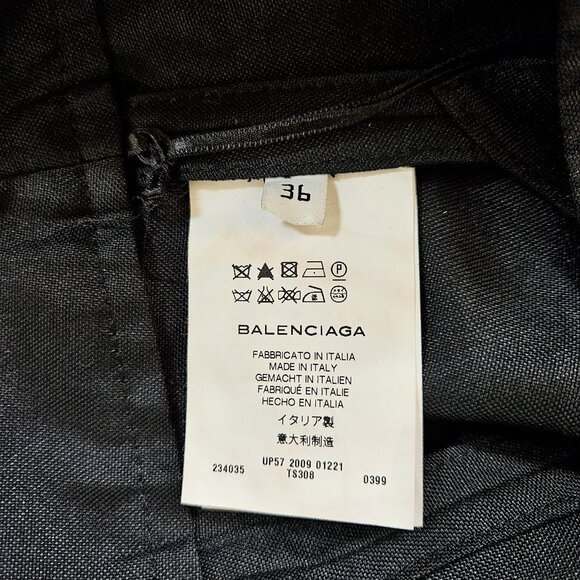 Balenciaga Paris Skirt S US 4 Black Cotton Blend Mini Designer Luxury Goth Chic - Picture 12 of 16